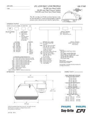 Fillable Online Lightingproducts Philips Job Name Lpl Low Bay Low