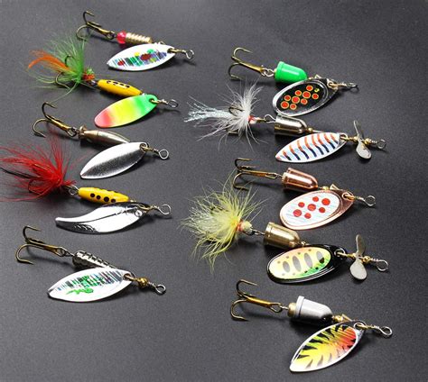 10pcs Fishing Lure Spinnerbait Bass Trout Salmon Hard Metal Spinner