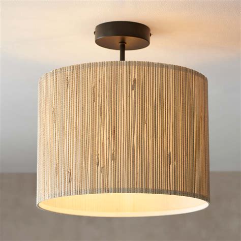 Longshaw Semi Flush Low Ceiling Light Natural Seagrass 101695