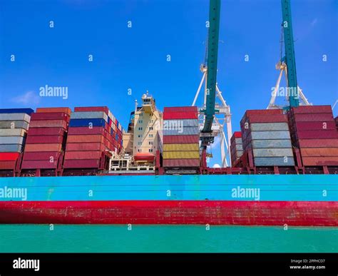 Container Ship At Port Miami One Of The Largest Cargo Ports In The Us