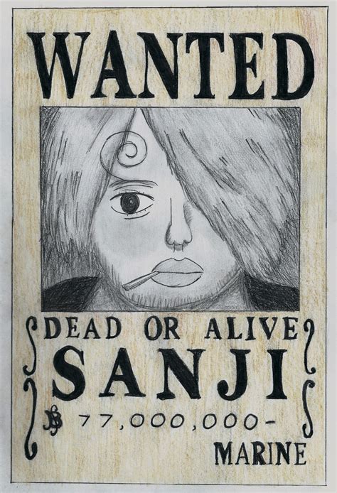 one piece, sanji wanted poster by lea33 on DeviantArt