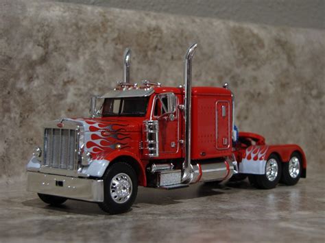 DCP 1/64 Red White Flames Peterbilt Semi Truck Farm Toy | Trucks, Semi ...