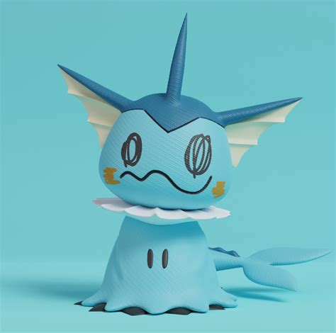 Archivo STL Pokemon Mimikyu VaporeonModelo Imprimible En 3D Para