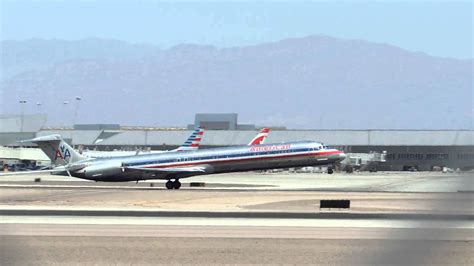 American Airlines McDonnell Douglas MD 82 N582AA Takeoff From LAS