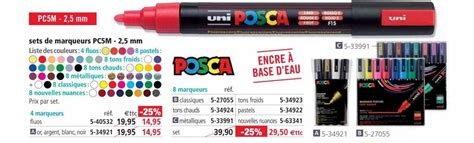 Promo Sets De Marqueurs Pc5m 2 5 Mm Posca chez Le Géant des Beaux