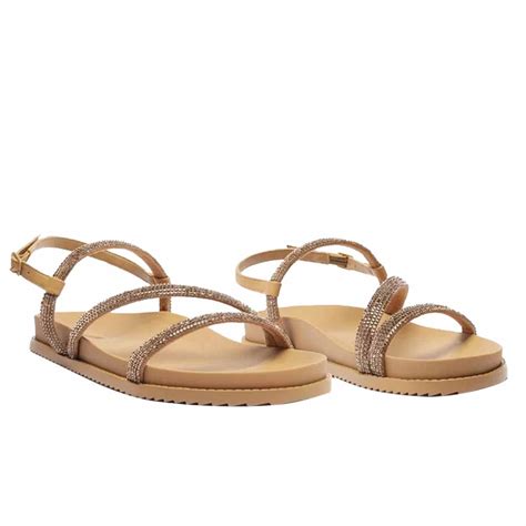 Sandália Anacapri Papete Nude Três Tiras Glam