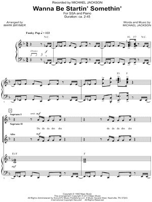 Wanna Be Startin Somethin Sheet Music Arrangements Available