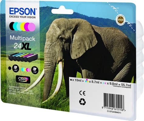 Epson Xl Elephant High Yield Genuine Multipack Colours Claria