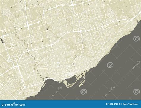 Map Of The City Of Toronto Canada Stock Vector Illustration Of