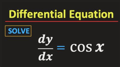 Dy Dx Cosx Solve The Differential Equation Dy Dx Cos X Youtube