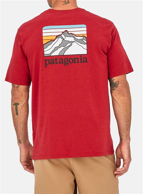 Tričko Patagonia Line Logo Ridge Pocket Responsibili Tee s red