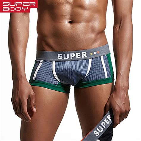 Superbody 2017 New Male Underwear Men Boxer Shorts Sexy U Convex Design