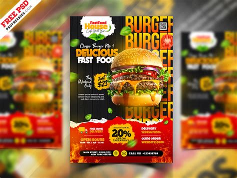 Restaurant Free Flyer Psd Template Food Poster Design