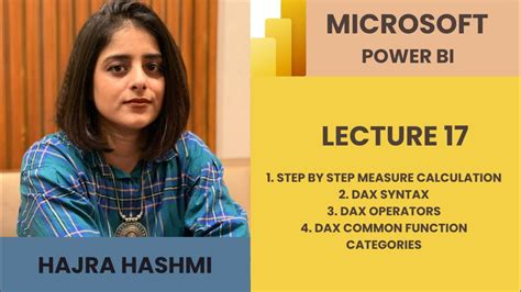 Microsoft Power Bi Lecture I Step By Step Measure Calculation Dax