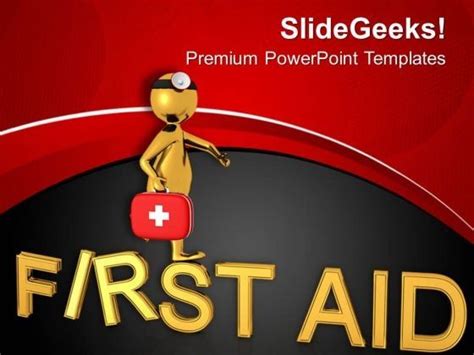 3d Image Of Man With First Aid Kit Powerpoint Templates Ppt Backgrounds