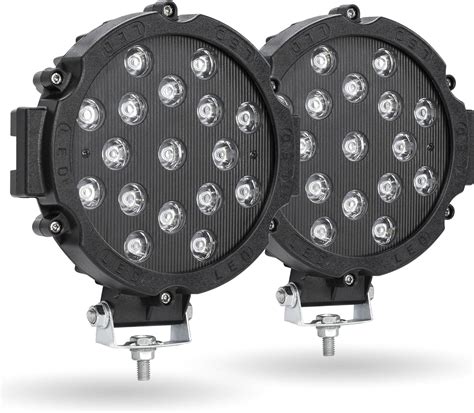 Amazon AUTOXBERT 7 Inch Round LED Offroad Lights 51W Fog Driving