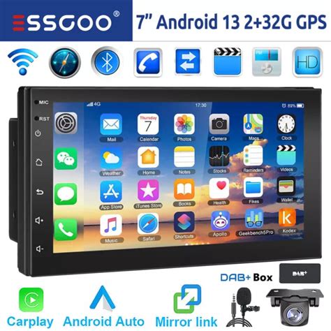 32G 2 DIN DAB Android 13 Autoradio Carplay GPS NAVI RDS Bluetooth EQ