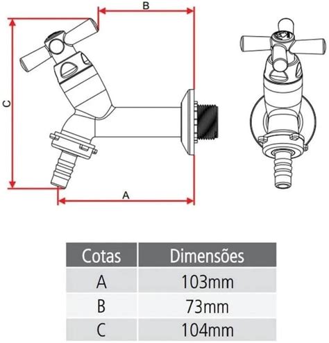 Torneira Para Tanque Cross Cm Bico Mangueira