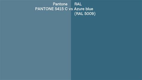 Pantone 5415 C Vs RAL Azure Blue RAL 5009 Side By Side Comparison