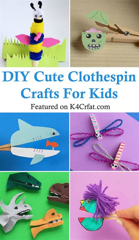 Diy Cute Clothespin Crafts For Kids • K4 Craft