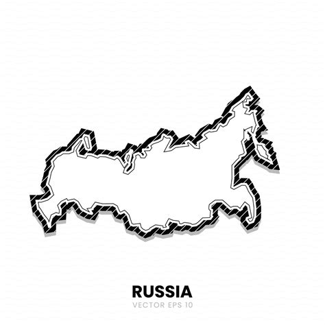 Black And White Map Of Russia And Europe