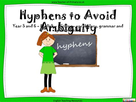 Hyphens To Avoid Ambiguity Worksheet English Year 5