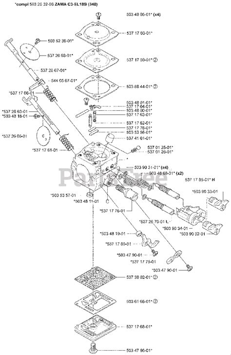 Husqvarna Model 350 Chainsaw Parts List