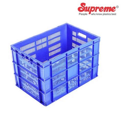 Blue And Rectangular Supreme STP 604038 Material Handling Crates