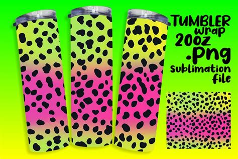 Vivid Leopard Print Glitter Tumbler Wrap Oz