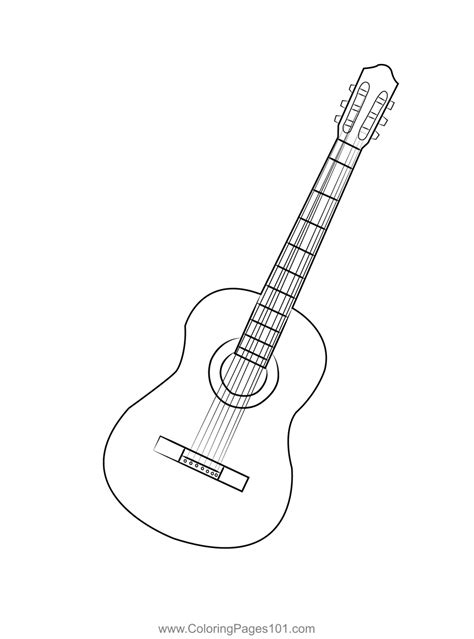 Guitar For Coloring Coloring Pages