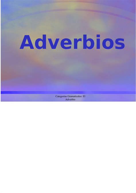 PDF PPT Adverbios DOKUMEN TIPS