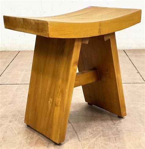 Lot Modern Artisan Teak Wood Shower Bench