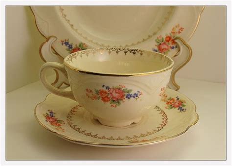 Homer Laughlin China Marigold Pattern With Gold Trim 3 Piece Etsy