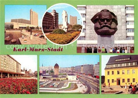 AK Ansichtskarte Karl Marx Stadt Karl Marx Monument Rosenhof Fritz