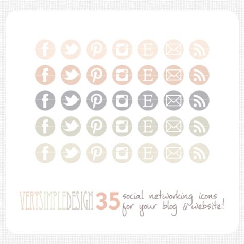 Pastel Social Media Icons II - Web | Luvly