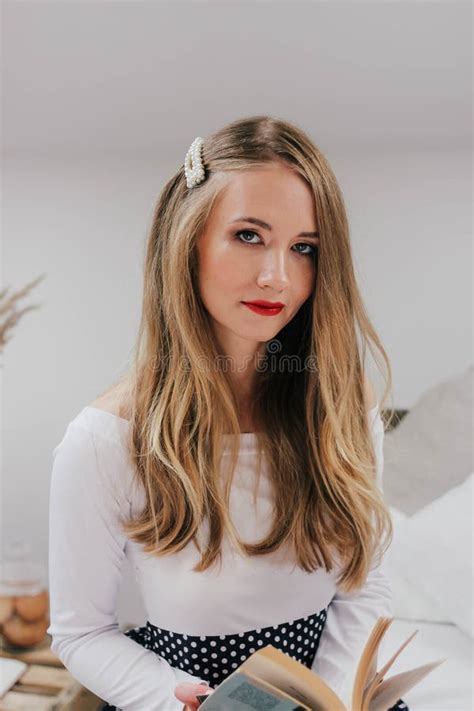 Blonde Sits Behind The Wheel Of A White Car In The Snow Stock Photo Image Of Driving Rubber