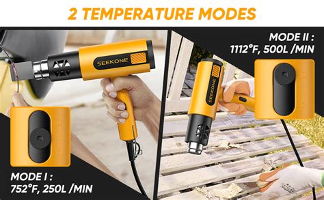 SEEKONE Foldable Heat Gun W With Dual Temperature Settings C C Fast Heating Hot Air