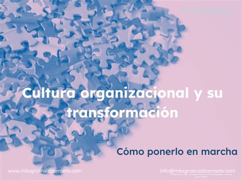 Cultura Organizacional Y Su Transformación En La Práctica Milagros Ruiz Barroeta