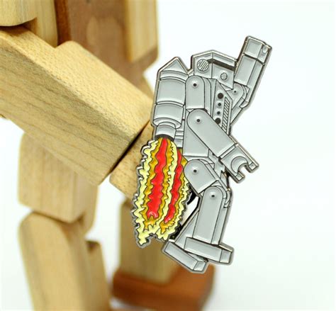 Flying Robot Enamel Pin Etsy