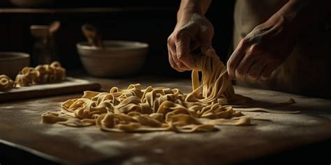 Proceso De Elaboración De Pasta Fresca Artesanal Foto Premium