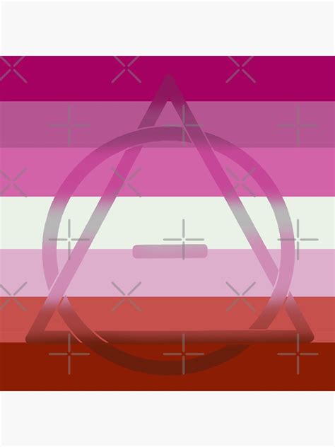 Lesbian Flag With Therian Theta Delta Sticker By Draconicsdesign