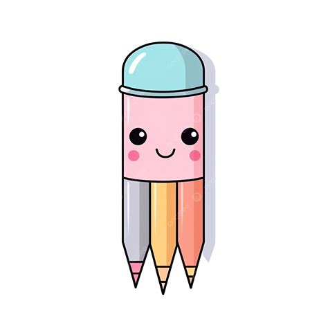 Pencil Supply Kawaii Comic Character Pencil Graphite School PNG