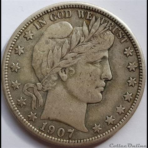 1907 Half Dollar Monnaies Monde États Unis 1892 1915 Barber