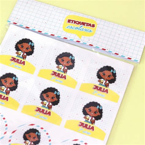 Kit Etiquetas Escolares Personalizadas Menina Shopee Brasil