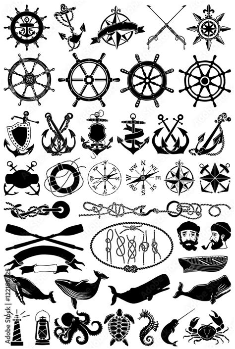 Vintage Vector Maritime Clip Art Nautical Icons And Design Elements