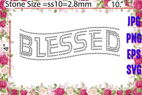 Blessed Rhinestone Template Design Graphic By Mrumu · Creative Fabrica
