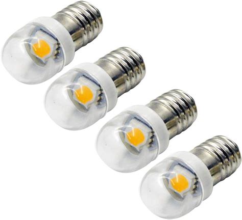 Ruiandsion 4pcs E10 LED Bulb 3V 0 6W 5050 1SMD White 6000K LED