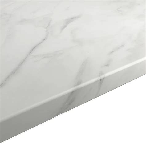 Goodhome 22mm Algiata Matt White Marble Effect Laminate And Particle Board Post Formed Kitchen