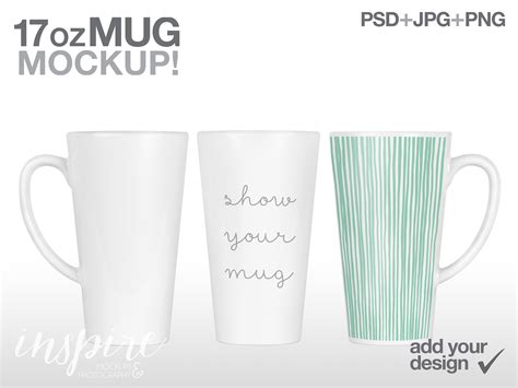 17oz Latte Mug Wrap Mockup Add Your Own Background Product Etsy