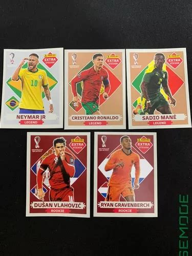 Kit Figurinhas Copa Extras Legend Rookie Neymar Cristiano